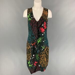 JOHN RICHMOND Size 6 Multi-Color Print Viscose Shift Dress